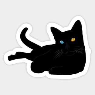 Mysterious Black Cat - Unique Graphic Design Sticker